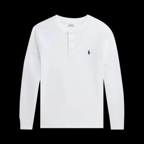 Polo Ralph Lauren Long-Sleeve Cotton Jersey Knit Henley 'White'