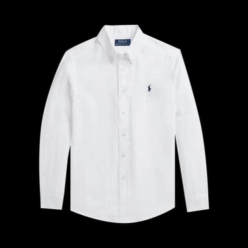 Polo Ralph Lauren Long-Sleeve Linen Sport Shirt Solid 'White'