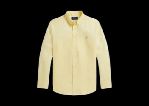 Polo Ralph Lauren Long Sleeve Linen Kids Shirt Bird Yellow