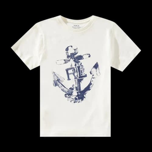 Polo Ralph Lauren Jersey Knit Anchor Graphic T-Shirt 'Deckwash White'