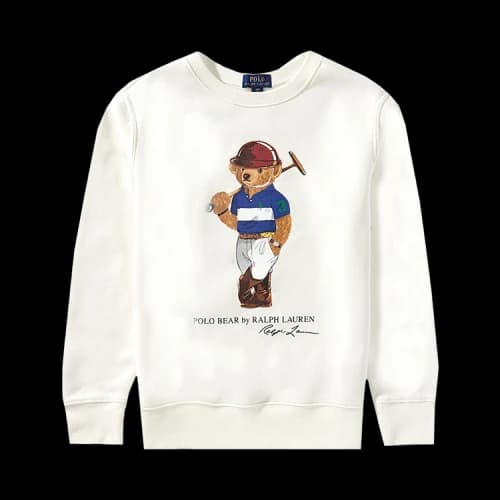 Polo Ralph Lauren Long-Sleeve Graphic Polo Bear Sweatshirt 'Deckwash White'