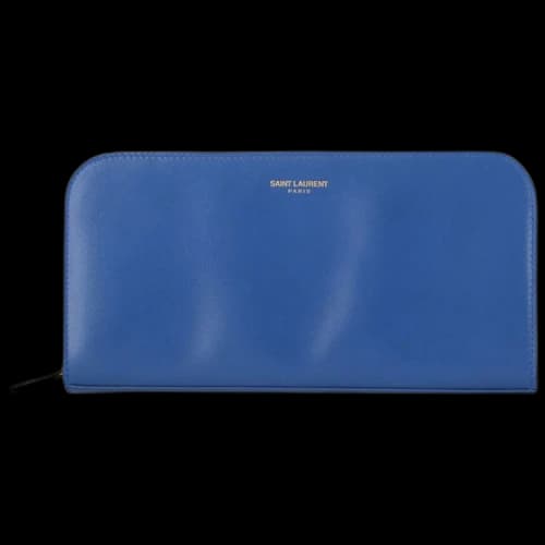 Saint Laurent Leather Zip-Around Wallet 'Blue'