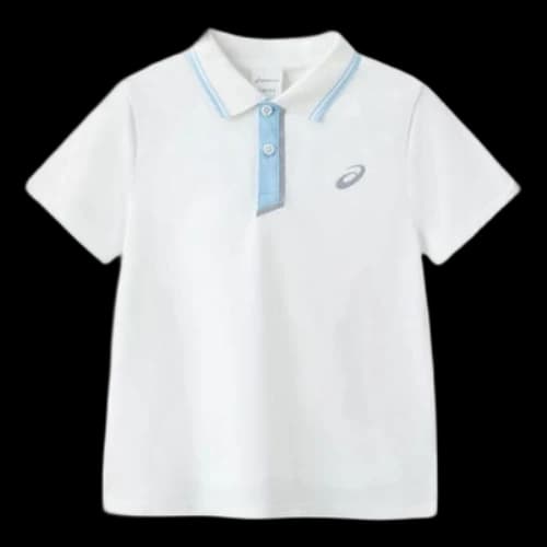 (GS) ASICS Polo T-shirt 'White Blue'