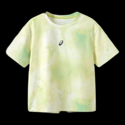 (GS) ASICS Logo T-Shirt 'Green Yellow White'