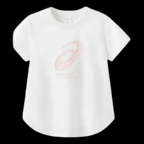 (GS) ASICS Logo T-Shirt 'White Pink'