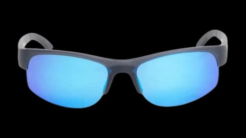 Stussy Hiro Sunglasses Frost Black/Blue Mirror Lens
