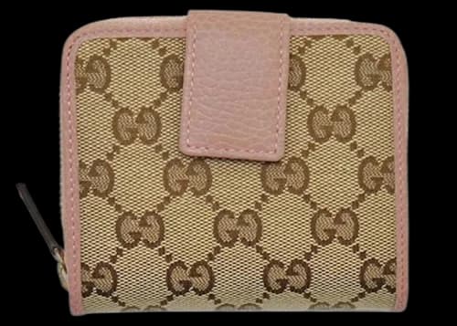Gucci Monogram Zip Around French Flap Bi-Fold Wallet Beige/Pink