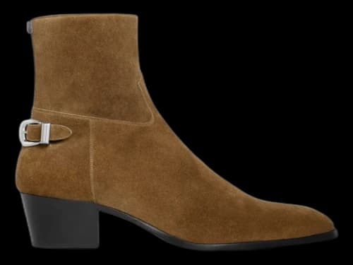 Celine Drugstore Back Buckle Zipped Boot Taupe