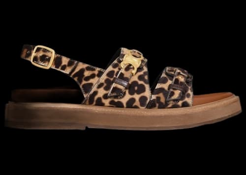 Celine Tippi Triomphe Sandal Leopard Print Beige Brown (Women's)