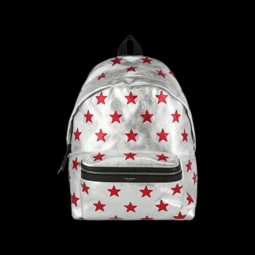 Saint Laurent Stars Leather Backpack 'Metallic Silver'