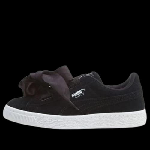 (GS) PUMA Suede Heart Little 'Satin Ribbon Black and White'