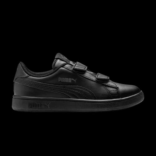 PUMA Smash v2 Leather Little Kid 'Triple Black'
