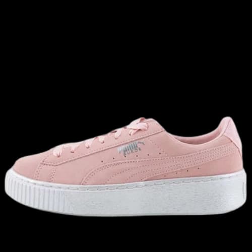 PUMA Suede Platform Satin Pink/White (Women's)