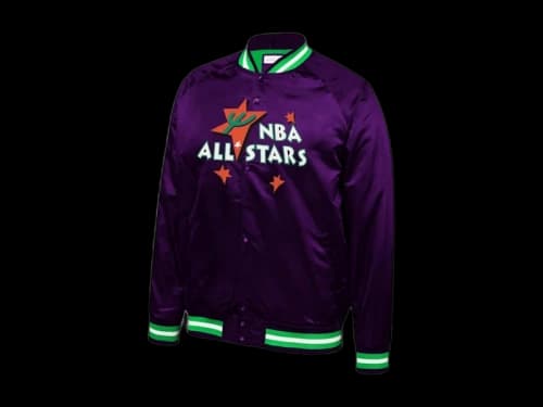 Mitchell & Ness x NBA 1995 All-Star Game Lightweight Satin Full-Snap Jacket Purple