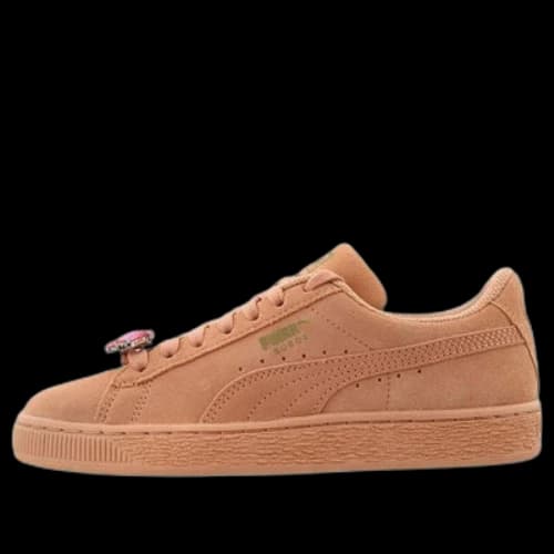 (GS) PUMA Suede Jewel Low Top Running Shoes Apricot/Pink