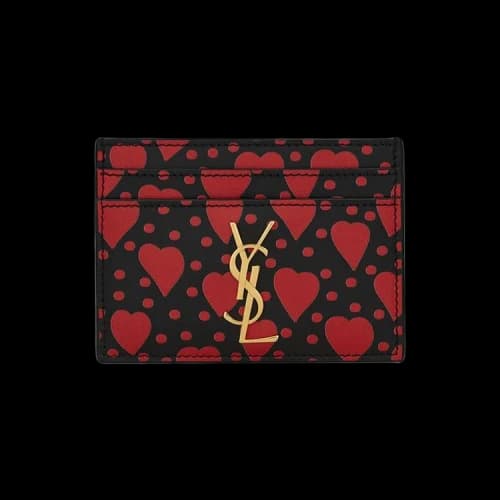 Saint Laurent Monogram Card Case 'Nero/Rouge'