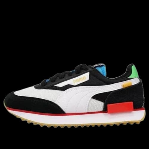 (GS) PUMA Future Rider Unity Youth Low Running Shoes Black/White/Red