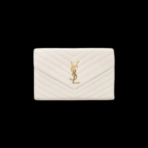 Saint Laurent Cassandre Chain Wallet 'Blanc Vintage'