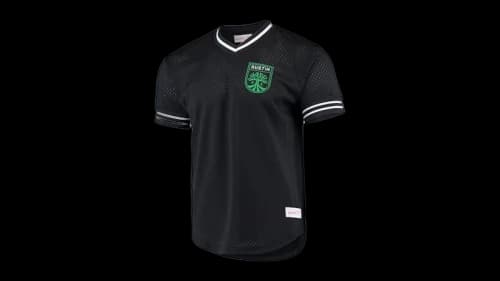 Mitchell & Ness Austin FC Mesh V-Neck T-shirt Black