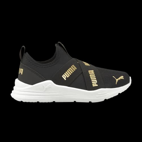 PUMA Wired Run Slip-On Little Kid 'Black Team Gold'