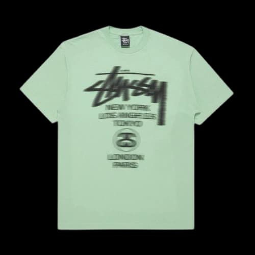 Stussy World Tour Blur Tee 'Green'