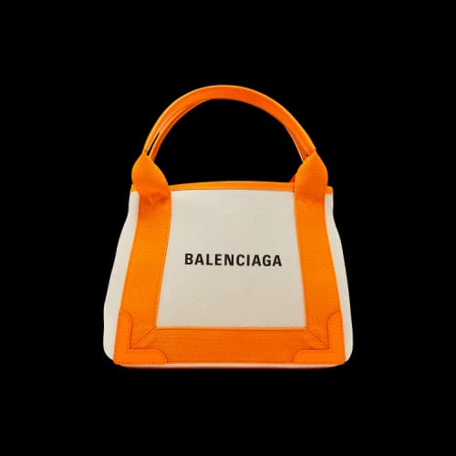 Balenciaga Extra Small Navy Cabas Bag 'Natural/Pop Orange'