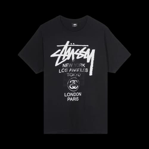 Stussy x Dover Street Market World Tour T-Shirt 'Black'