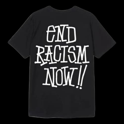 Stussy End Racism Slogan Short Sleeve Black