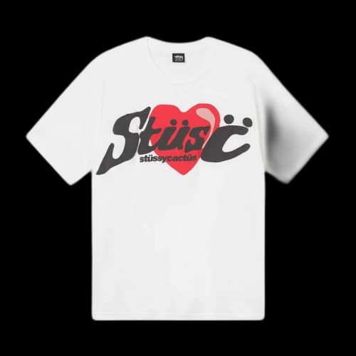 Stussy x Cactus Plant Flea Market Heart T-Shirt 'White'