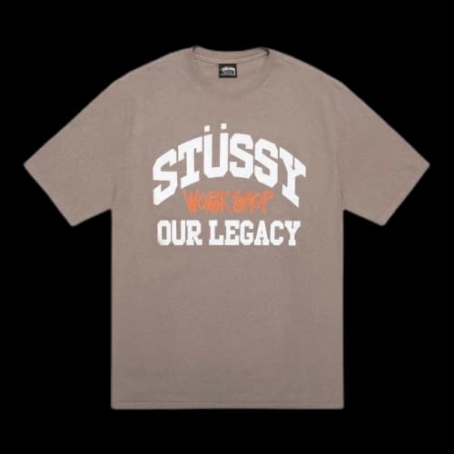 Stussy x Our Legacy Work Shop Collegiate Tee 'Taupe'