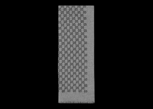 Gucci Double Jacquard GG Wool Scarf Dark Grey/Black
