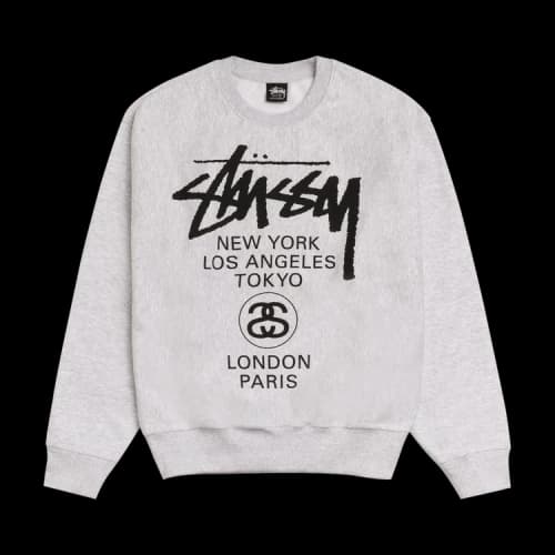 Stussy World Tour Crew 'Ash Heather'