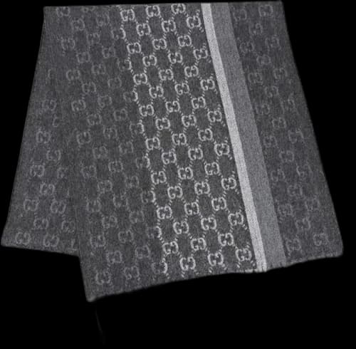 Gucci GG Logo Scarf Lead Gray