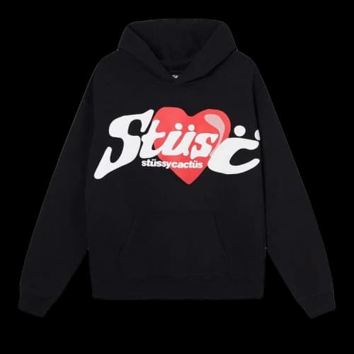 Stussy x Cactus Plant Flea Market Heart Hoodie 'Black'