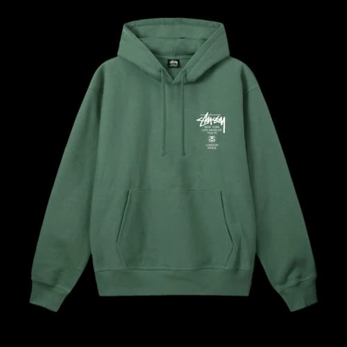 Stussy World Tour Hoodie 'Green'