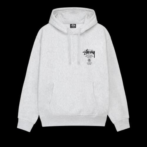 Stussy World Tour Hoodie 'Ash Heather'