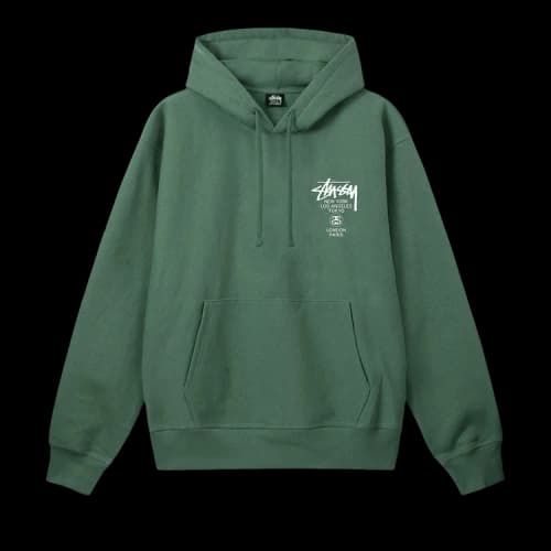 Stussy World Tour Hoodie 'Green'