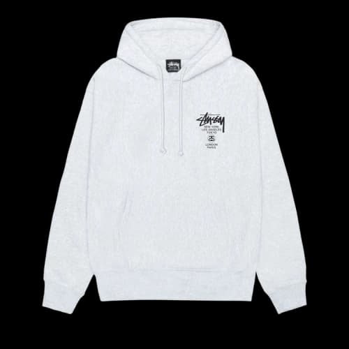 Stussy World Tour Hoodie 'Ash Heather'