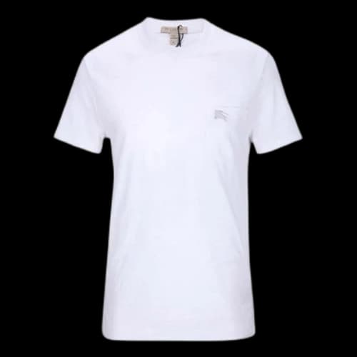 Burberry Cotton Causual Round Collar Male White