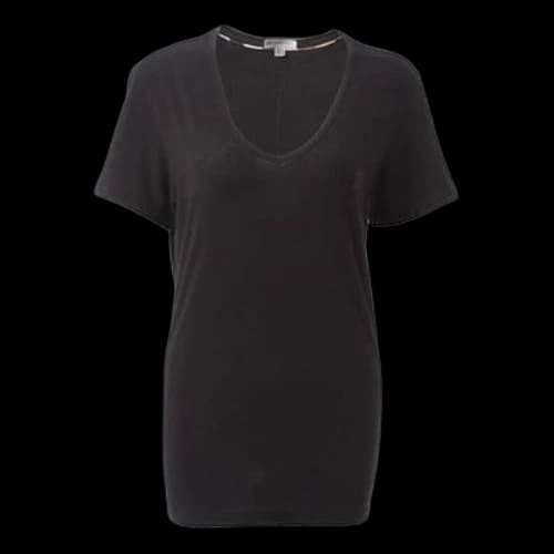 Burberry V-Neck Solid Color Short Sleeve For Black
