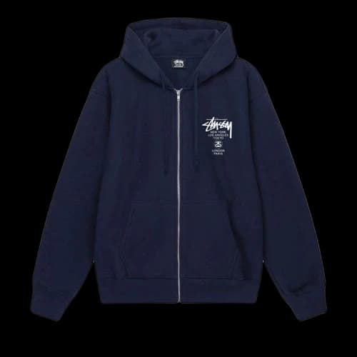 Stussy World Tour Zip Hoodie 'Yellow'
