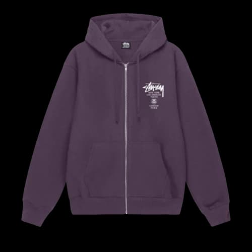 Stussy x Dover Street Market World Tour Zip Hoodie 'Grape'