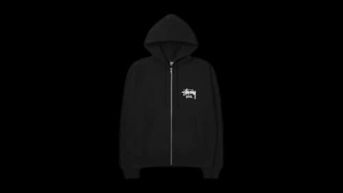 Stussy Stock Seoul Exclusive Zip Up Hooded Sweatshirt Black