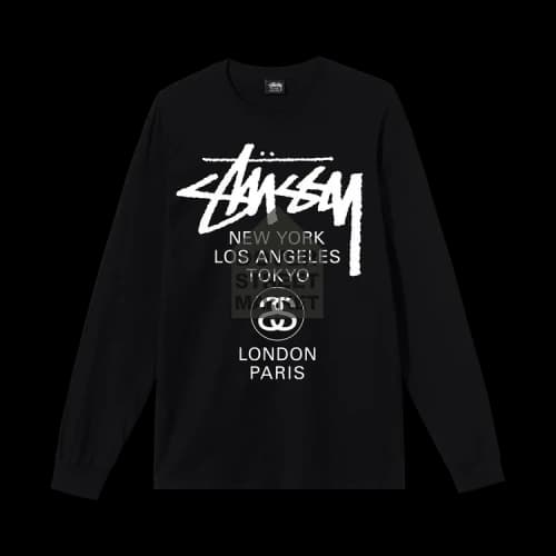Stussy x Dover Street Market World Tour Long-Sleeve Tee 'Black'