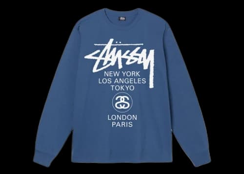 Stussy World Tour LS Tee Midnight (FW22)