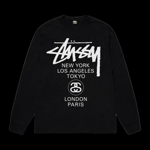Stussy World Tour Long-Sleeve Tee 'Black'