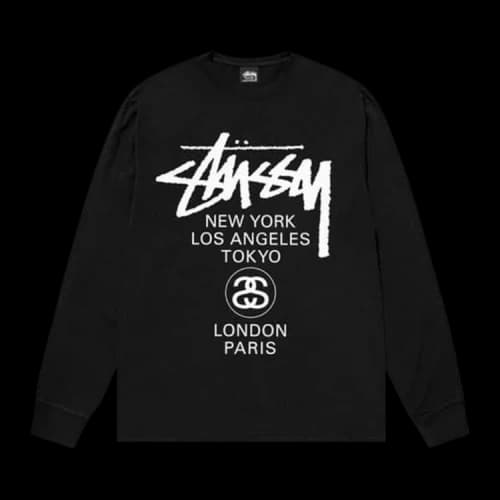 Stussy World Tour Long-Sleeve Tee 'Black'