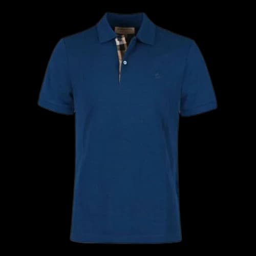 Burberry SS21 lapel Short Sleeve Polo Shirt Blue