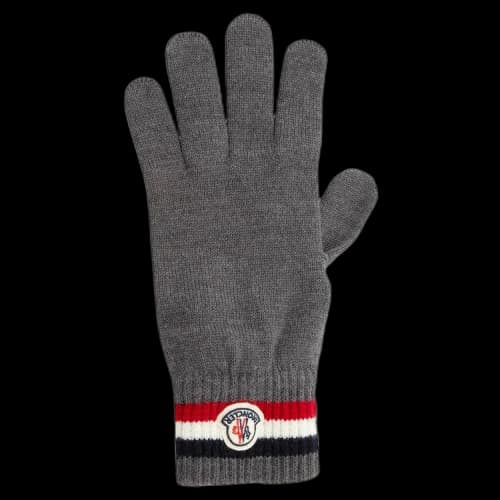 Moncler Logo Striped Gloves 'Grey'