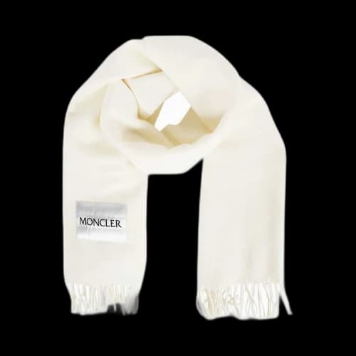 Moncler Scarf With Fringes 'Cream'